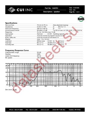 GA0701 datasheet  